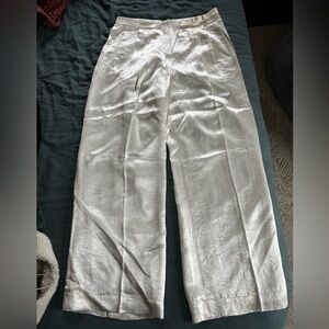 Anna October X J.Crew wide leg trouser in textured satin